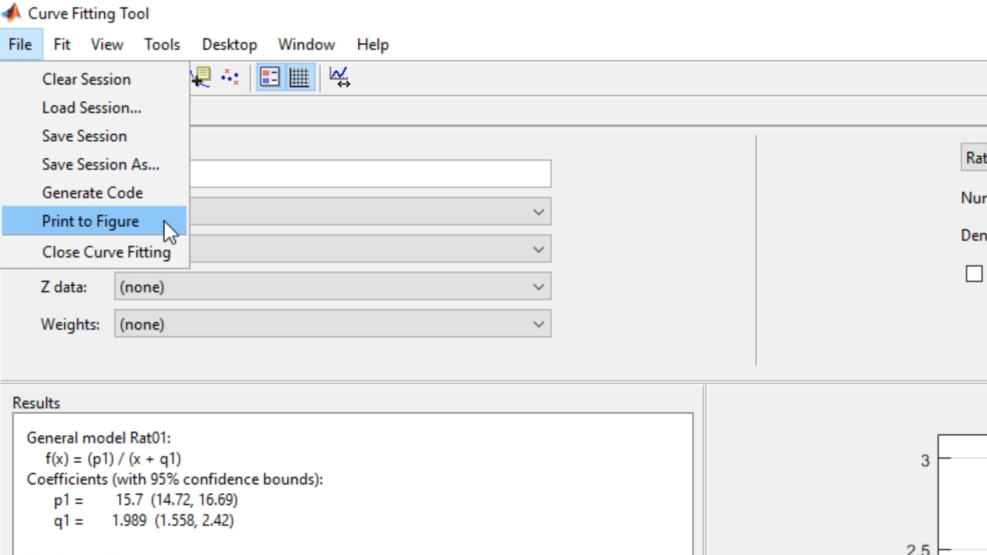 Llevar gráfica de Curve Fiting a Figure de Matlab